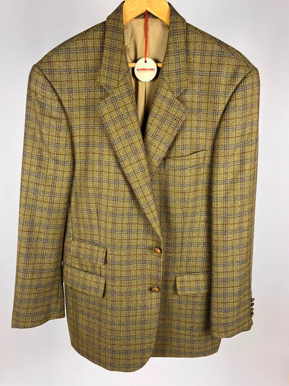 Blazer Vintage in Pura Lana a Quadri Tartan – Anni '80