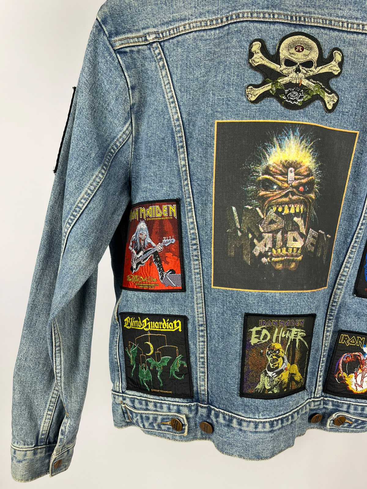 Vintage Wrangler Battle Jacket – Iron Maiden & Heavy Metal Patches '90