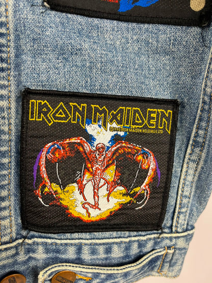 Vintage Wrangler Battle Jacket – Iron Maiden & Heavy Metal Patches '90