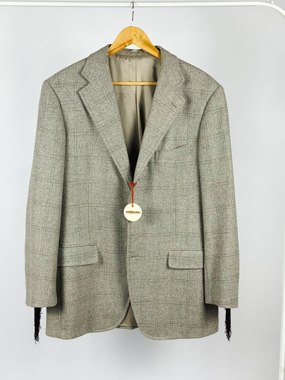 Blazer Vintage Burberry London in Lana – Personalizzato con Frange Marroni