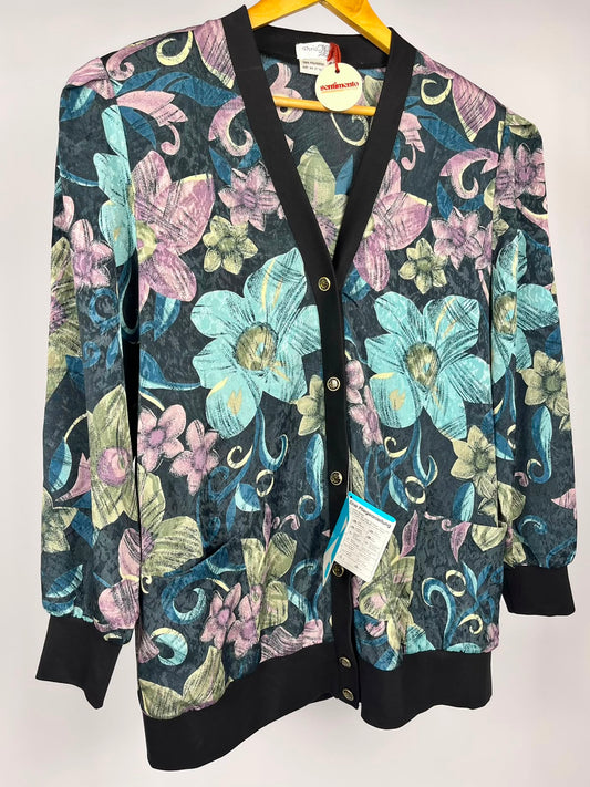 Cardigan Vintage Floreale anni ’90 – Fantasia Multicolore