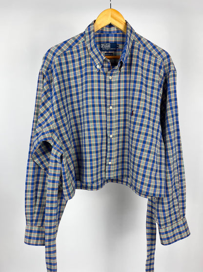 Camicia Polo Ralph Lauren vintage quadri blu - personalizzata con cintura