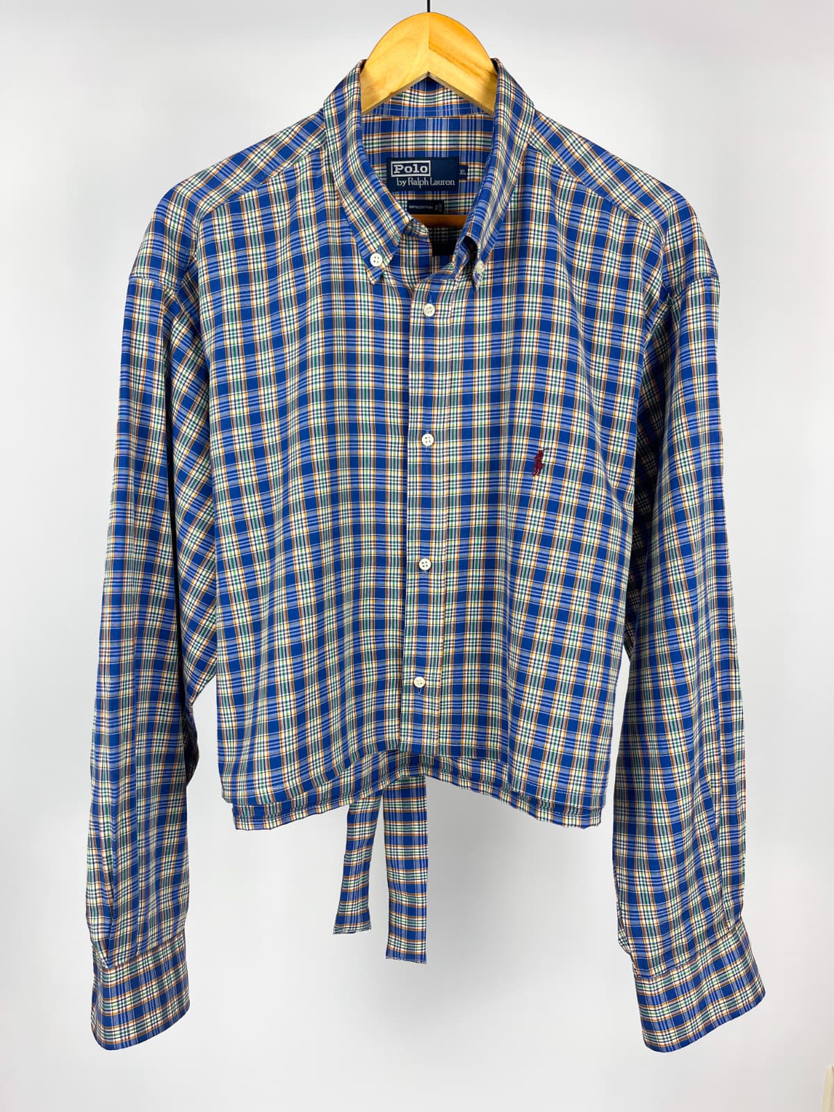 Camicia Polo Ralph Lauren vintage quadri blu - personalizzata con cintura