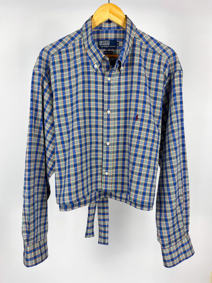 Camicia Polo Ralph Lauren vintage quadri blu - personalizzata con cintura