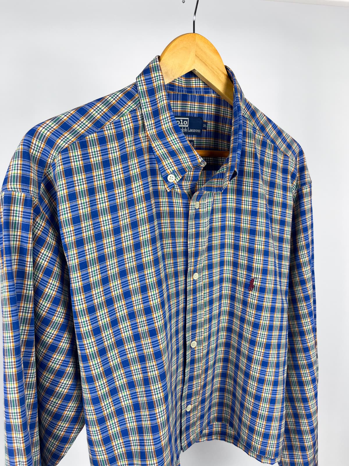 Camicia Polo Ralph Lauren vintage quadri blu - personalizzata con cintura