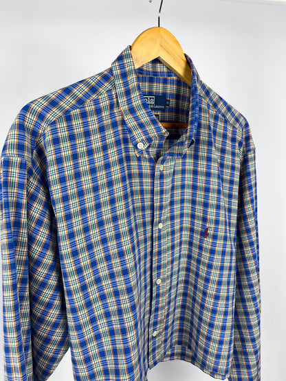 Camicia Polo Ralph Lauren vintage quadri blu - personalizzata con cintura