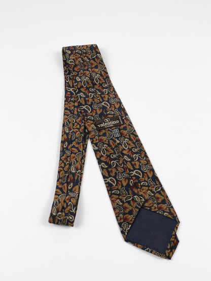 Cravatta Vintage Valentino Cravatte con Fantasia Paisley e Foglie – Anni ’90