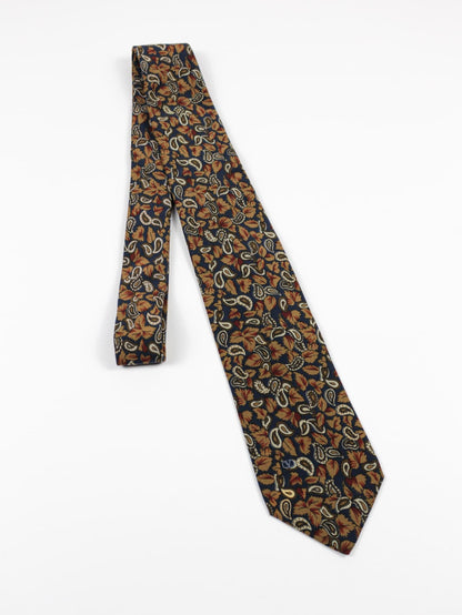 Cravatta Vintage Valentino Cravatte con Fantasia Paisley e Foglie – Anni ’90