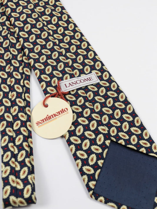 Cravatta Lancôme Vintage in Seta Paisley Blu | Anni ’90