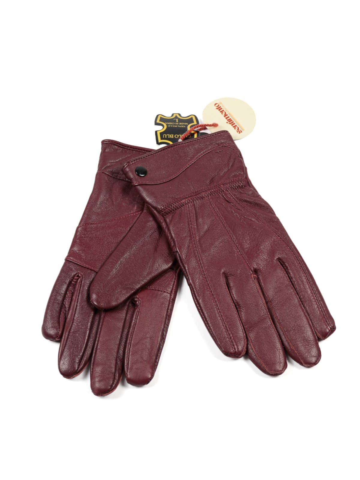 Guanti Vintage in Vera Pelle Bordeaux