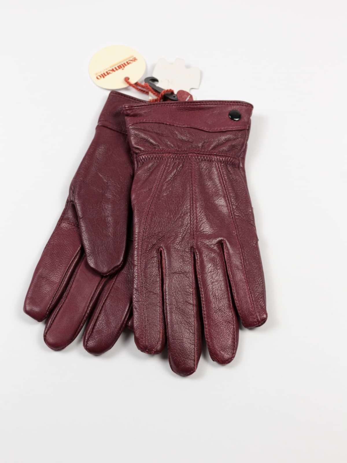 Guanti Vintage in Vera Pelle Bordeaux