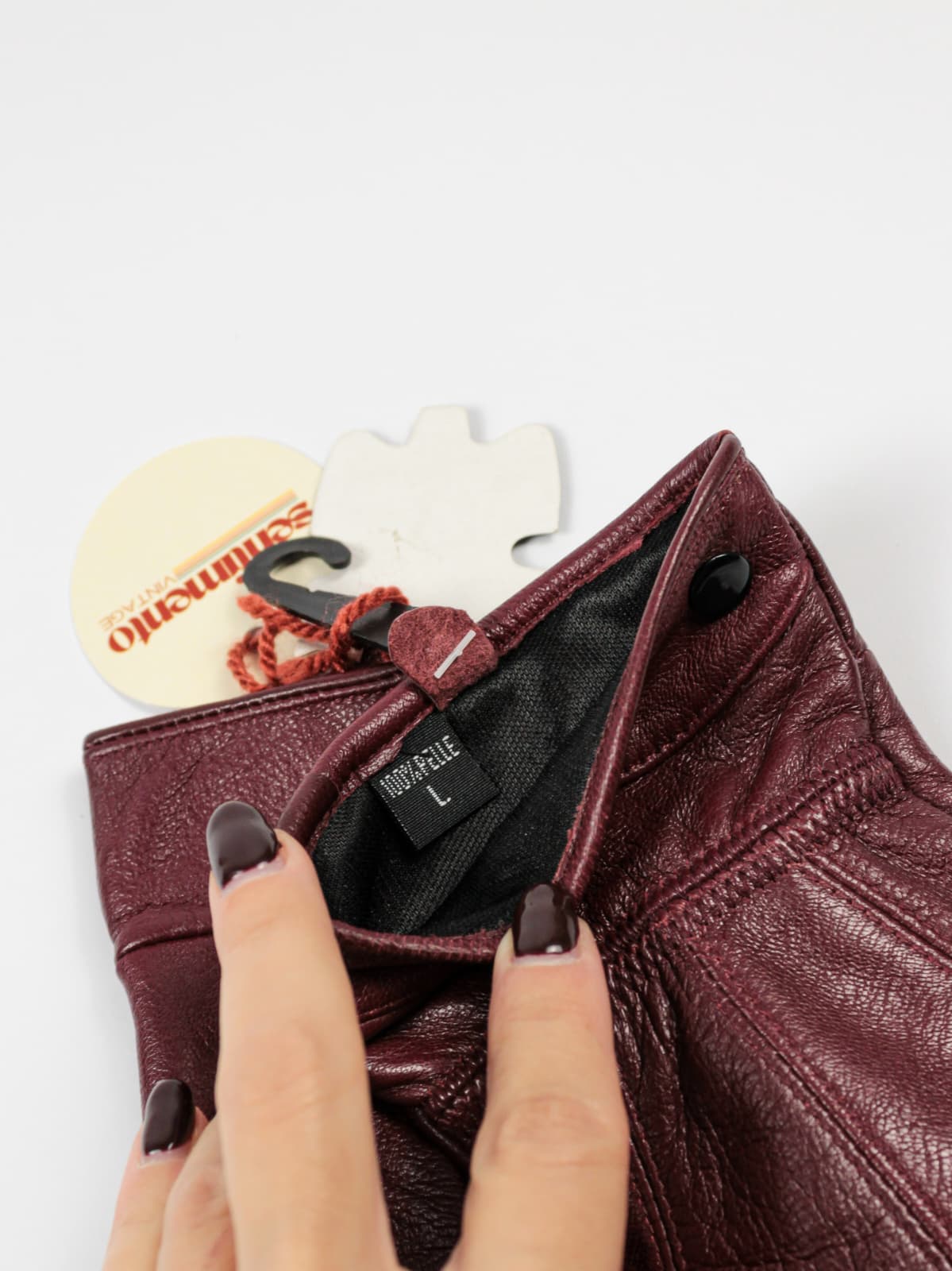 Guanti Vintage in Vera Pelle Bordeaux