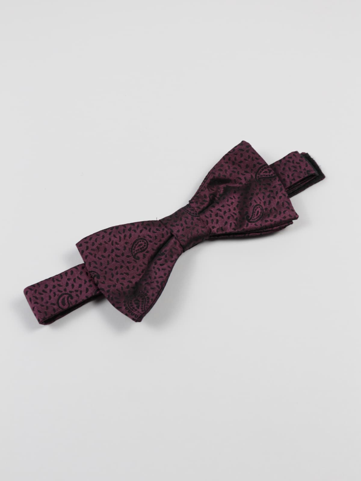 Papillon Vintage Yves Saint Laurent in Pura Seta – Motivo Paisley Borgogna