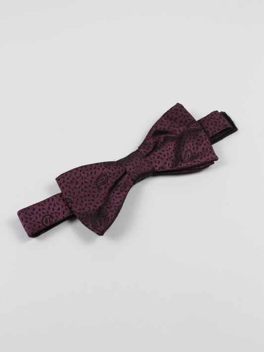 Papillon Vintage Yves Saint Laurent in Pura Seta – Motivo Paisley Borgogna