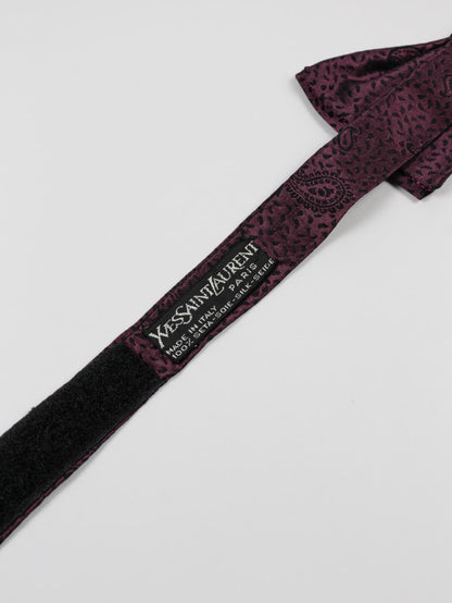 Papillon Vintage Yves Saint Laurent in Pura Seta – Motivo Paisley Borgogna