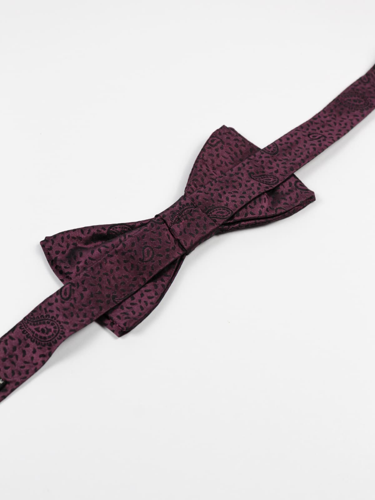 Papillon Vintage Yves Saint Laurent in Pura Seta – Motivo Paisley Borgogna
