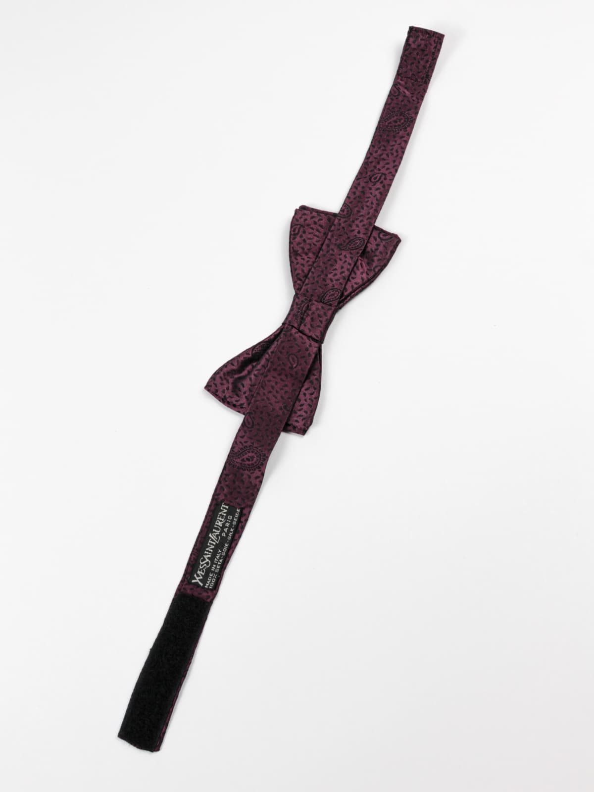 Papillon Vintage Yves Saint Laurent in Pura Seta – Motivo Paisley Borgogna