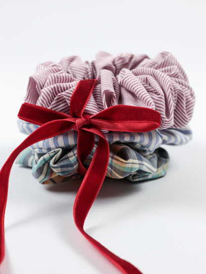 Set 3 Elastici per Capelli in Cotone Vintage Riciclato