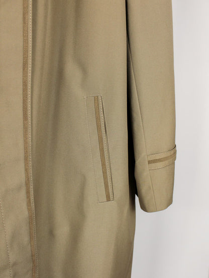 Trench Vintage Tortora in Cotone e Poliestere con Profili in Camoscio – Anni ’90