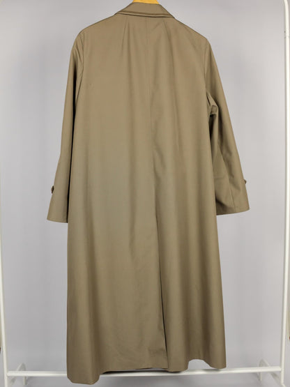 Trench Vintage Tortora in Cotone e Poliestere con Profili in Camoscio – Anni ’90