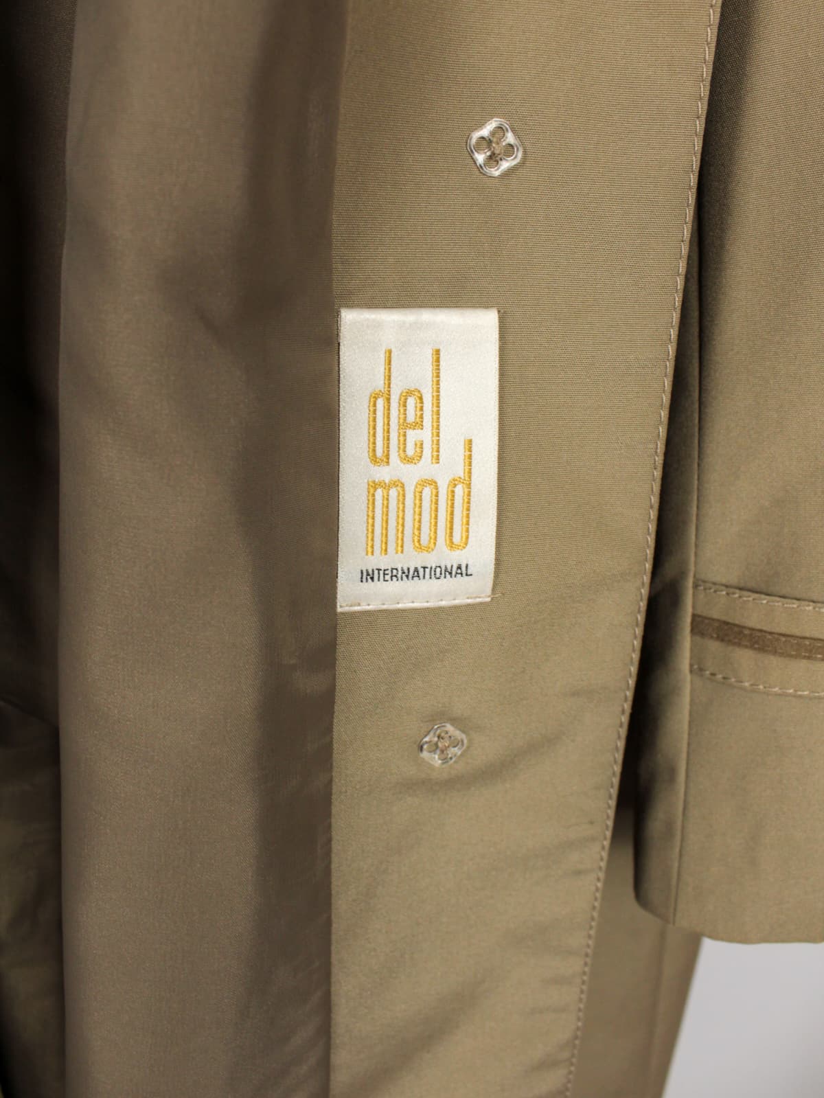 Trench Vintage Tortora in Cotone e Poliestere con Profili in Camoscio – Anni ’90