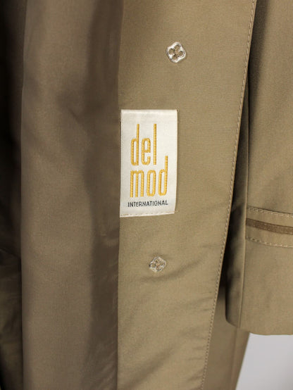 Trench Vintage Tortora in Cotone e Poliestere con Profili in Camoscio – Anni ’90