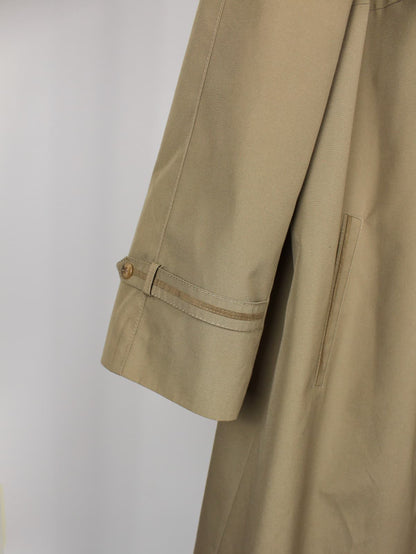 Trench Vintage Tortora in Cotone e Poliestere con Profili in Camoscio – Anni ’90