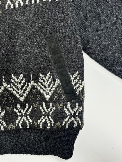 Cardigan Vintage Uomo Grigio Acrilico e Lana Made in Italy