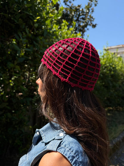 Mesh Hat Handmade Rosso Ciliegia – Cappello a Rete Artigianale
