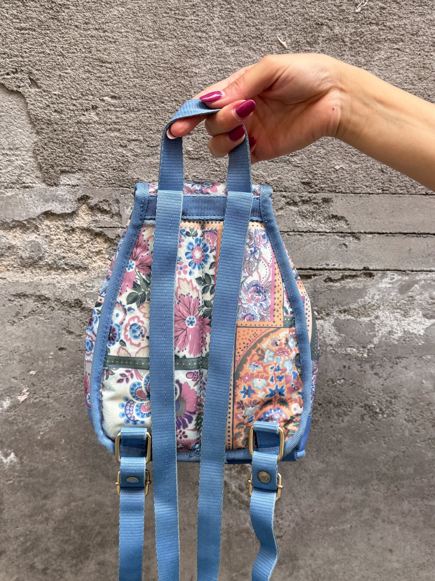 Zainetto vintage "Sensazioni" patchwork floreale anni ‘90