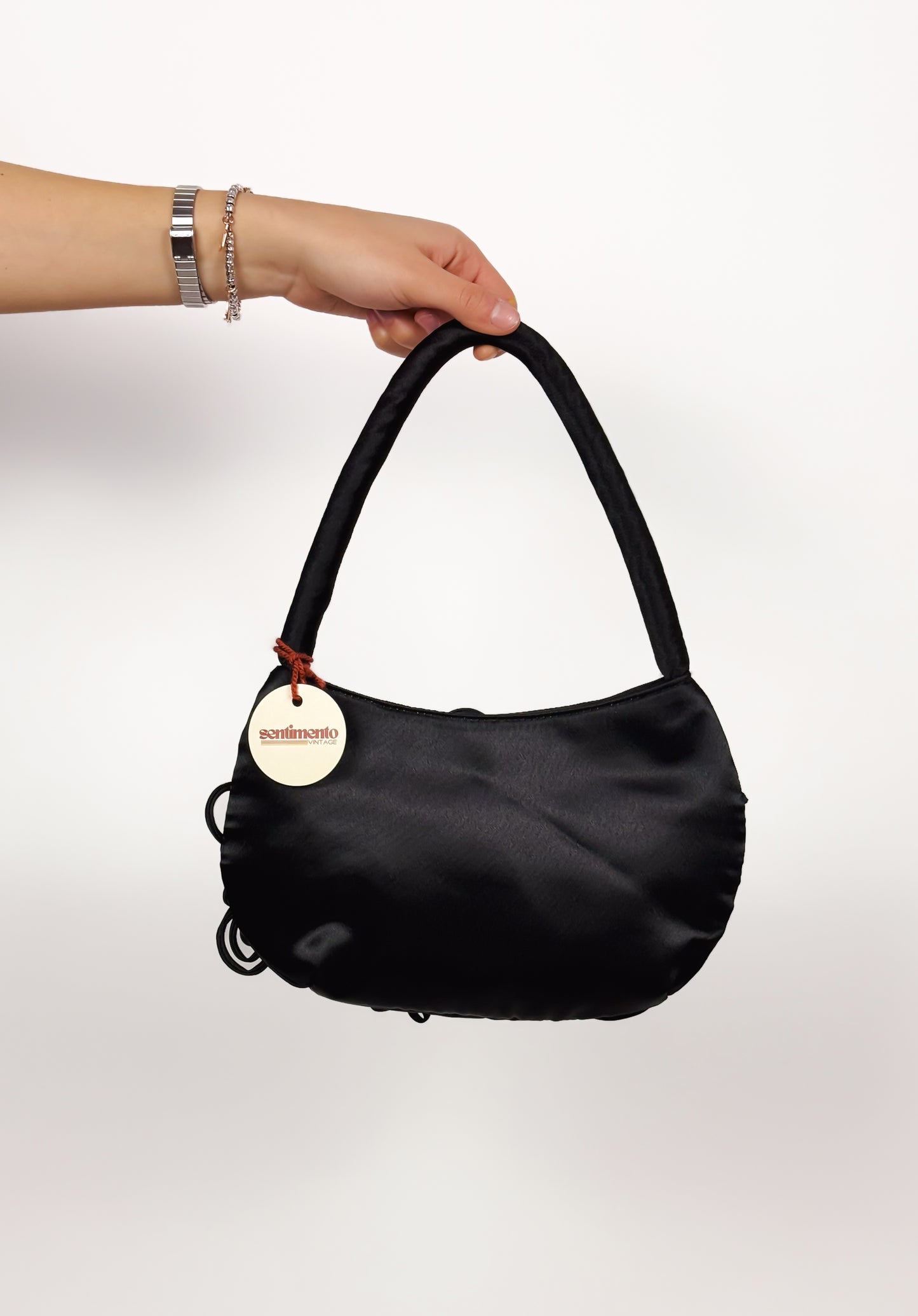 BLACK BAG WITH FLOWERS