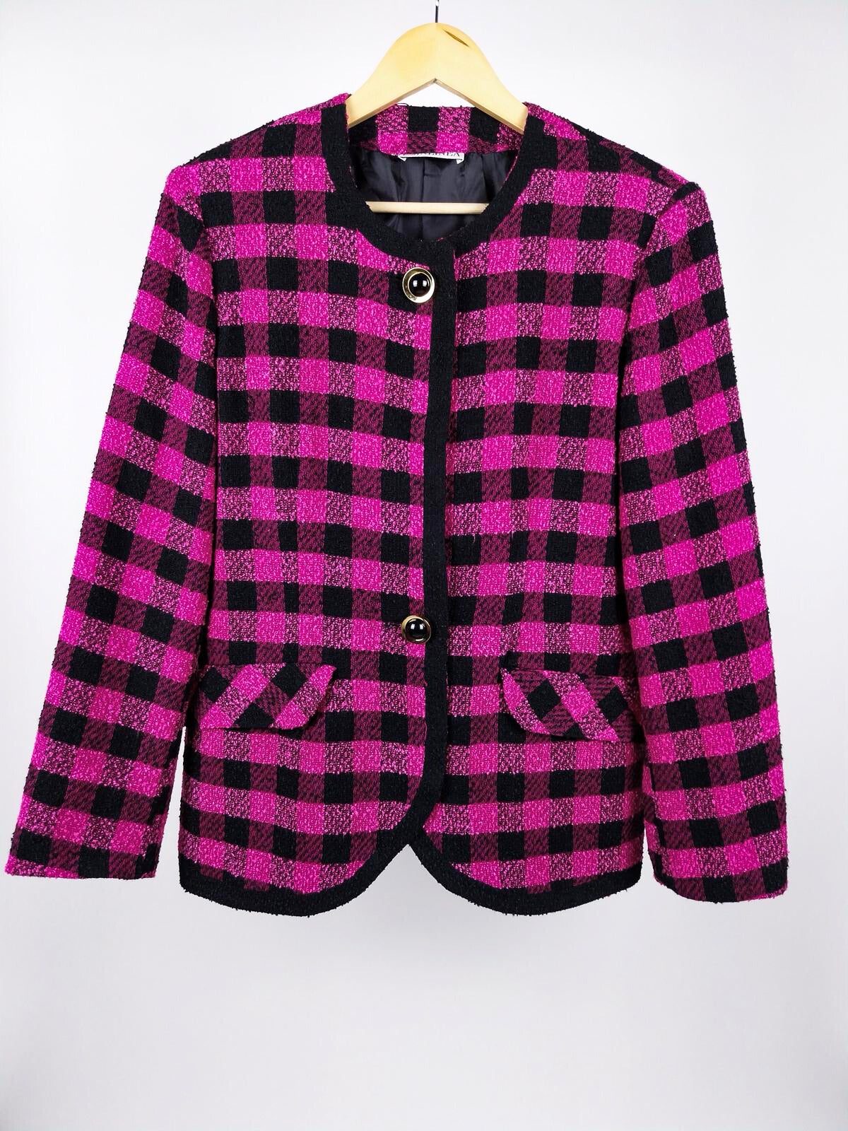 Giacca Vintage a Quadri Misto Lana Anni '90 Made in Italy