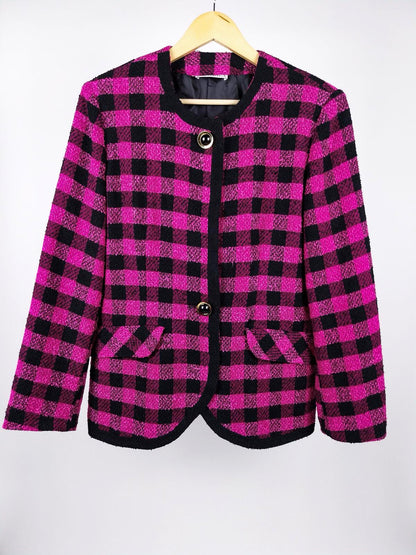 Giacca Vintage a Quadri Misto Lana Anni '90 Made in Italy