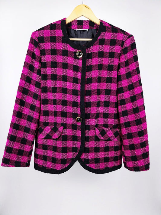 Giacca Vintage a Quadri Misto Lana Anni '90 Made in Italy