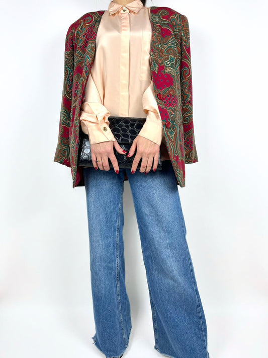 Blazer Donna Vintage Fantasia Paisley Rosso