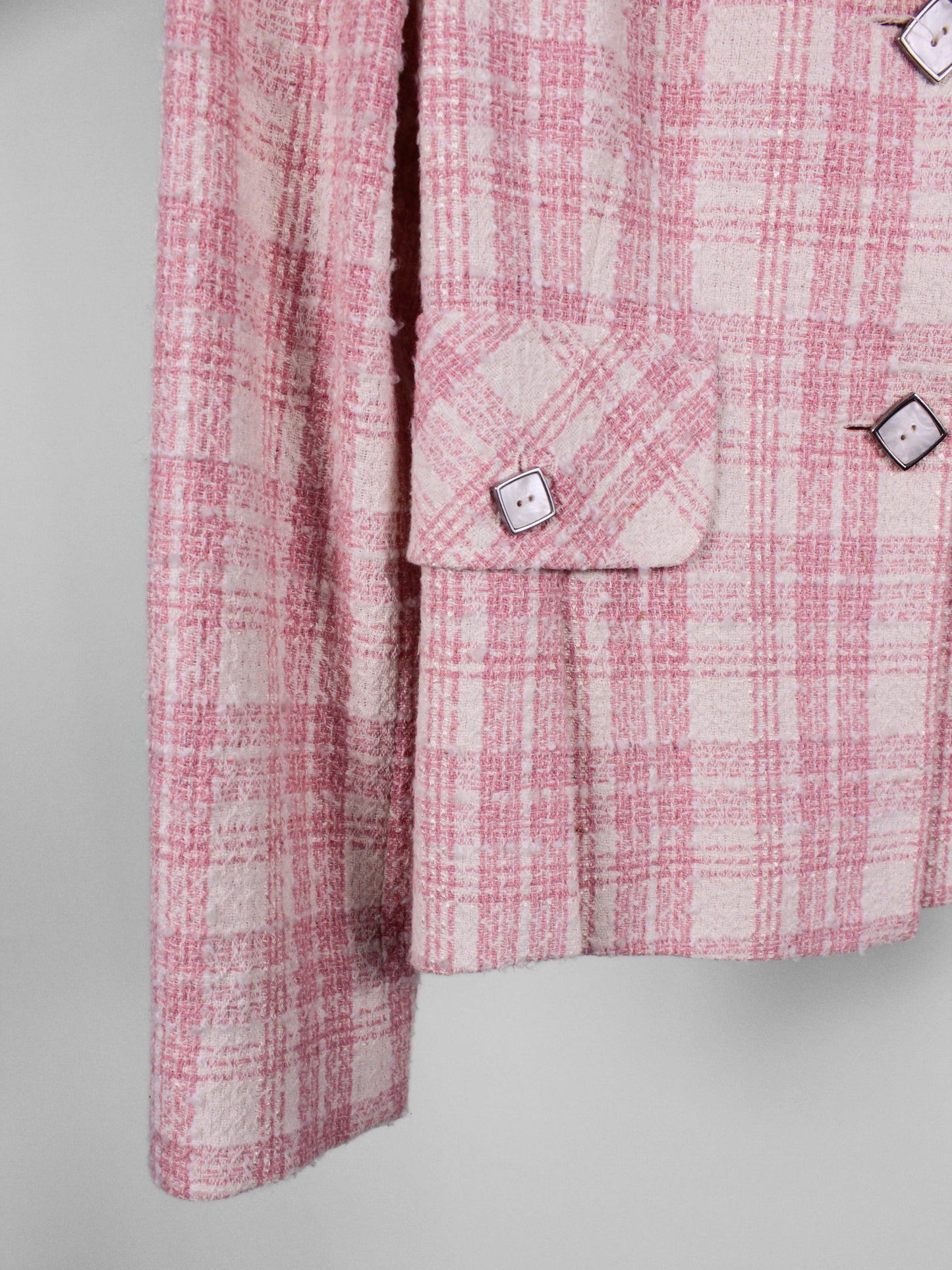 Completo Vintage Donna Y2K Rosa Check – Giacca e Minigonna IT 40