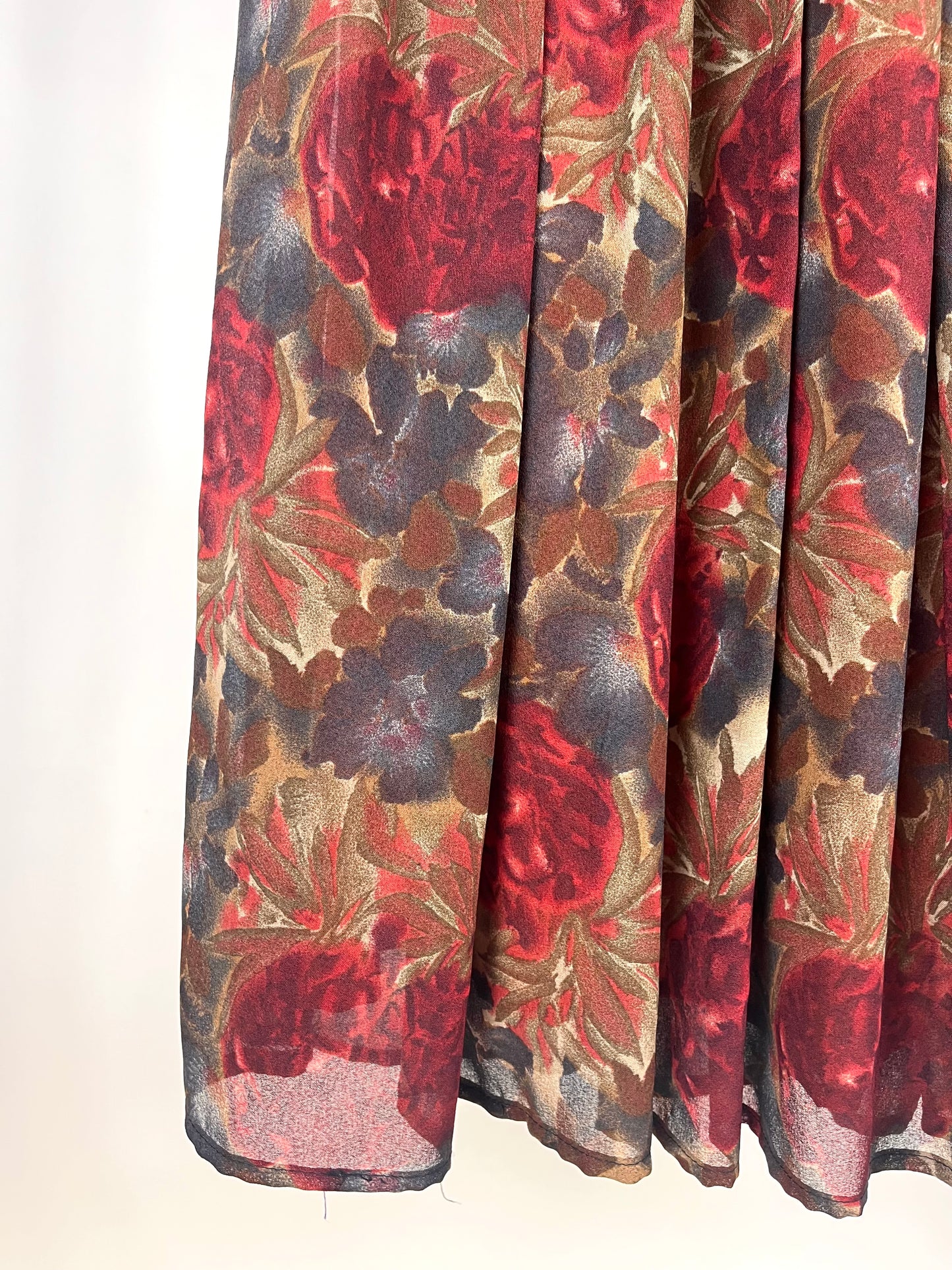 Gonna vintage plissé floreale Made in Italy