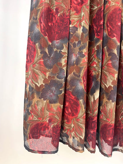 Gonna vintage plissé floreale Made in Italy