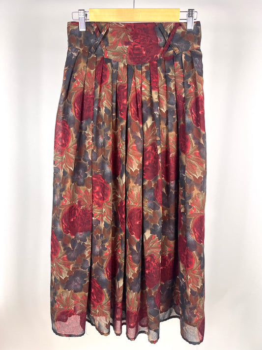 Gonna vintage plissé floreale Made in Italy