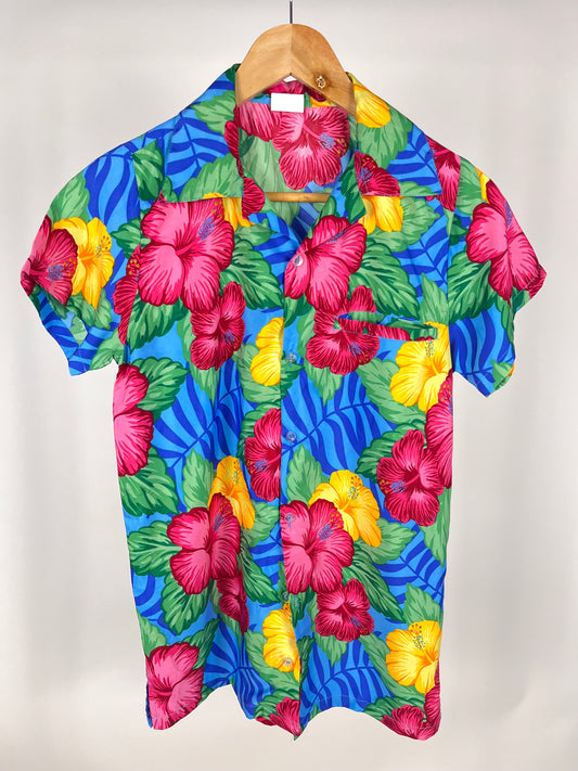 Camicia Vintage Hawaiiana Floreale Multicolor