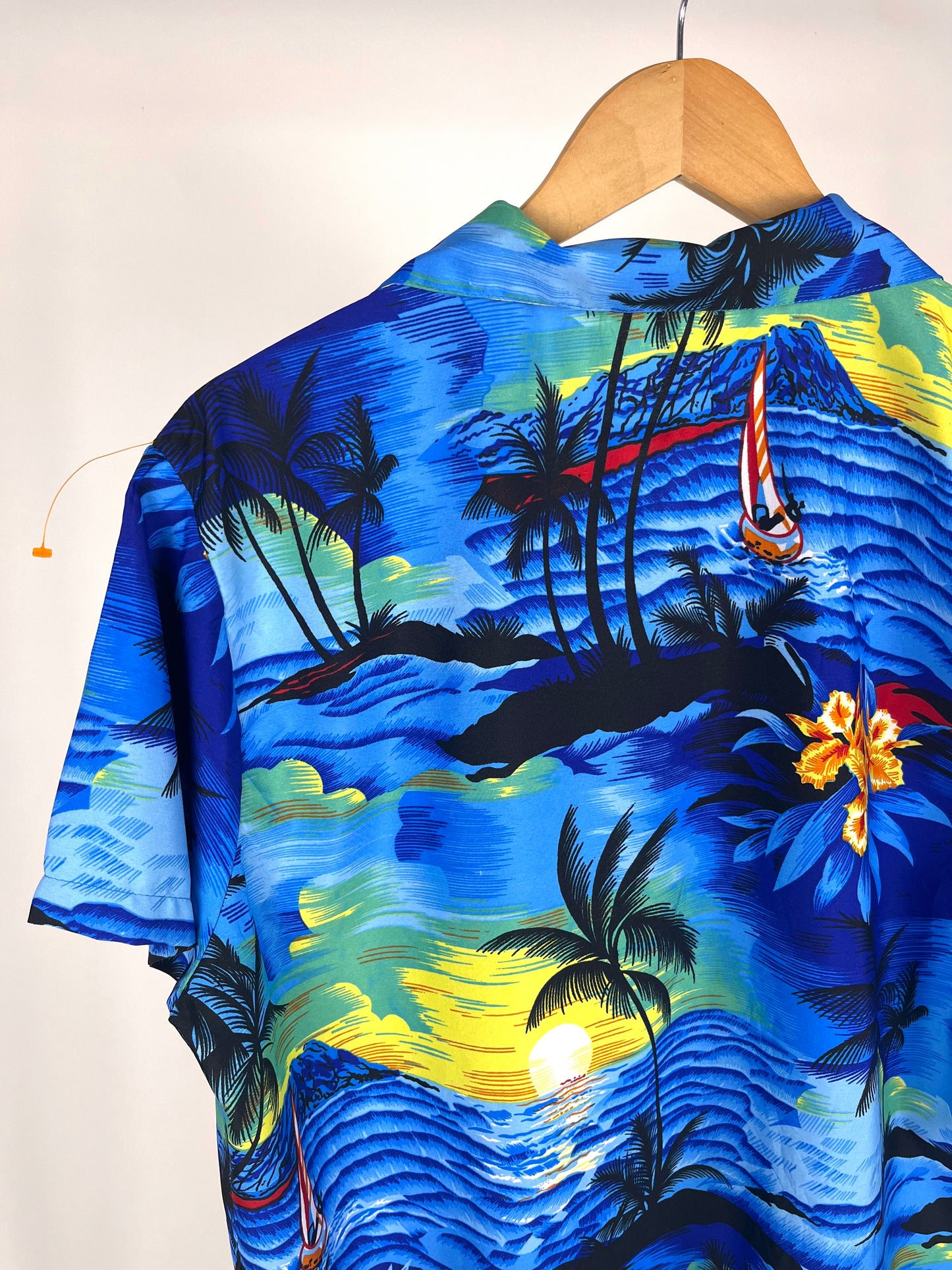 Camicia Hawaiana Vintage Blu Tropicale