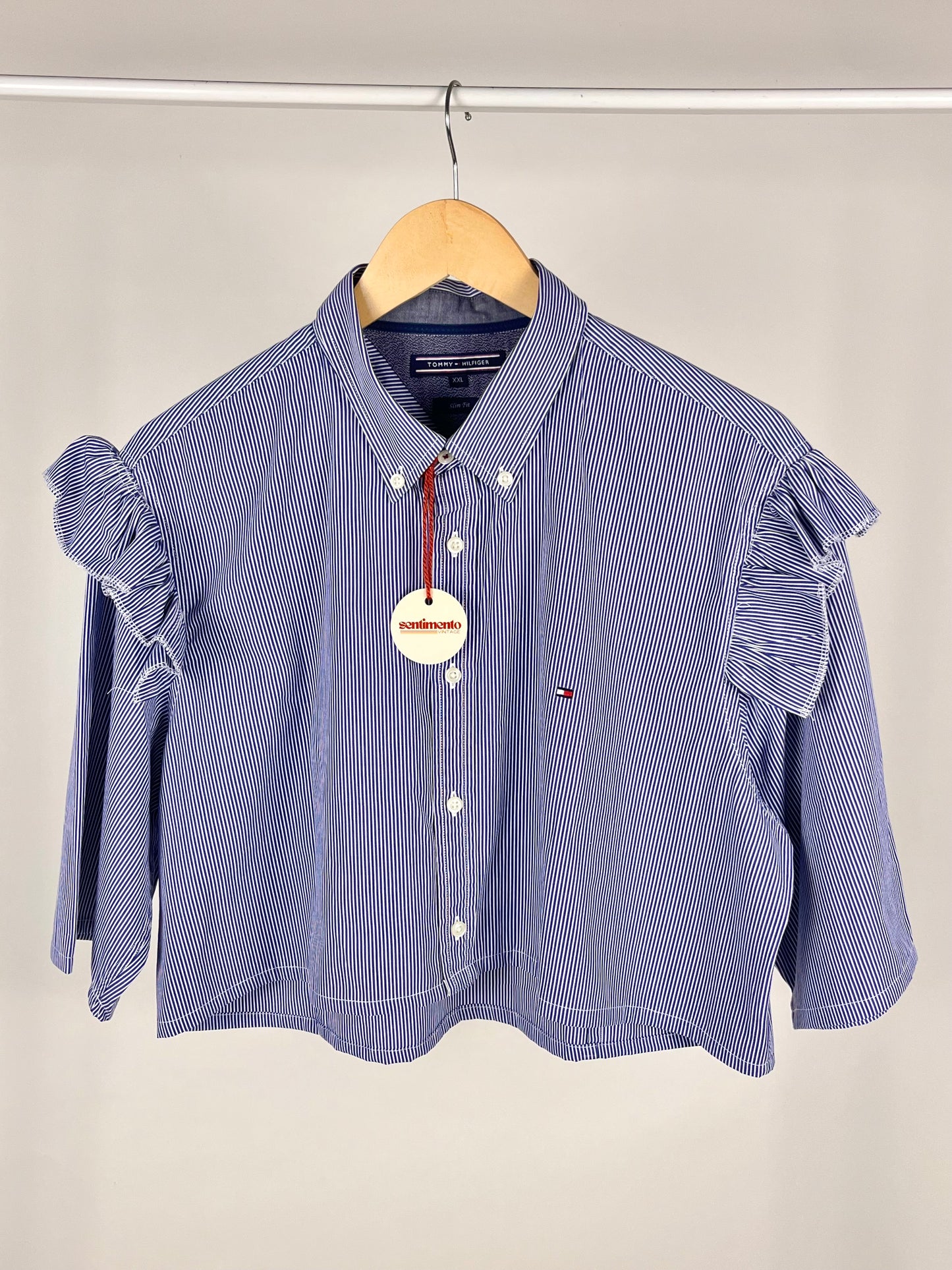 Camicia crop rework Tommy Hilfiger a righe