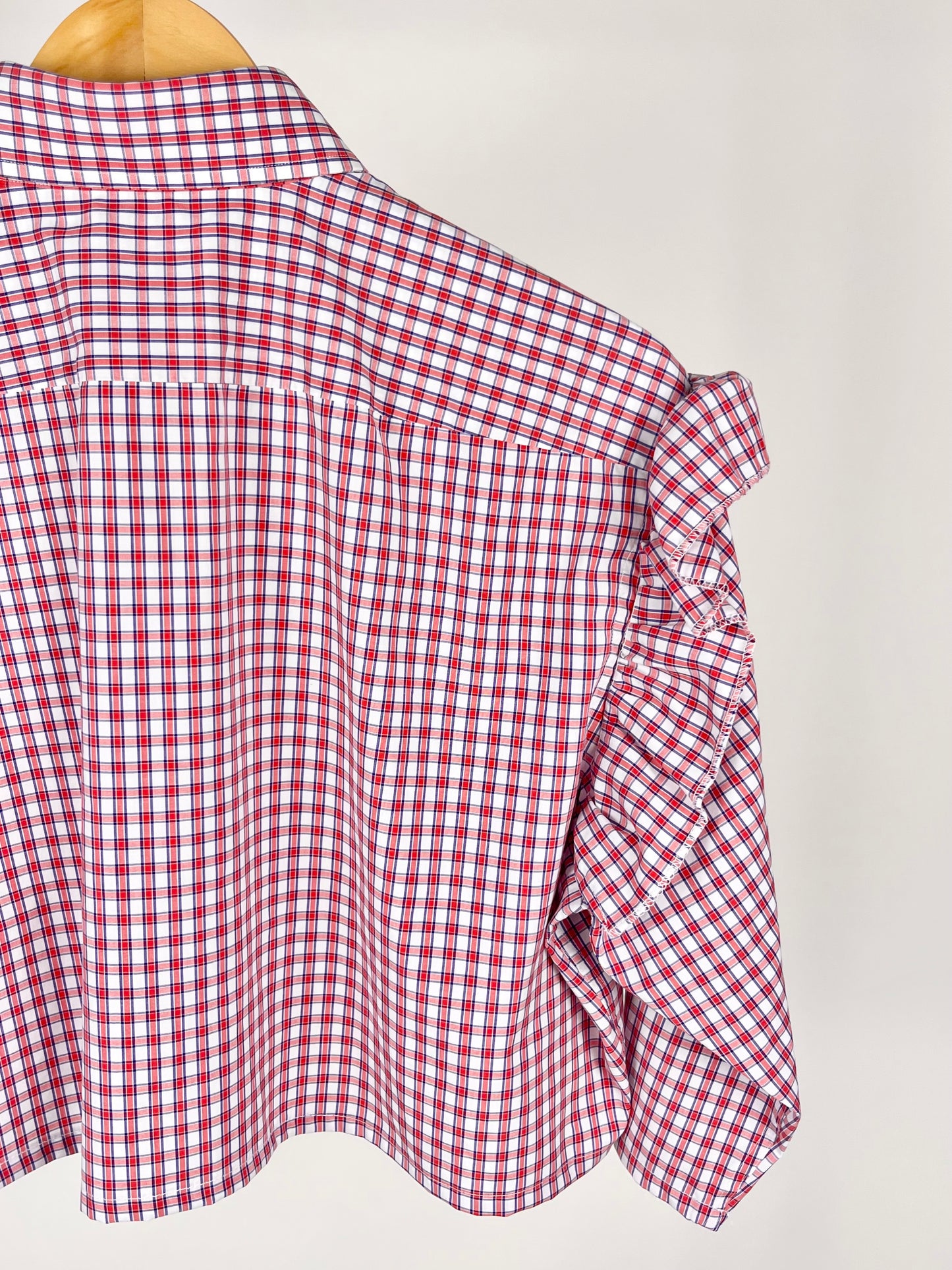 Camicia vintage crop upcycled BOSS a quadri