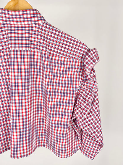 Camicia vintage crop upcycled BOSS a quadri