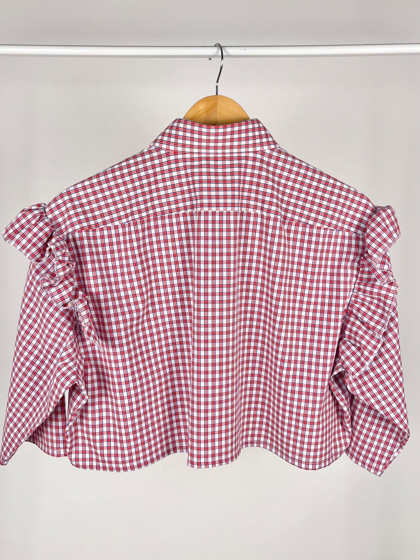 Camicia vintage crop upcycled BOSS a quadri