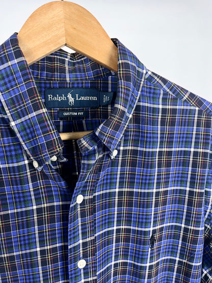 Camicia Ralph Lauren a quadri blu in cotone - Taglia L