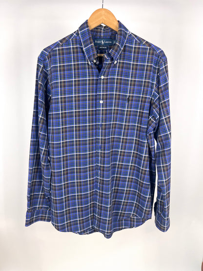 Camicia Ralph Lauren a quadri blu in cotone - Taglia L