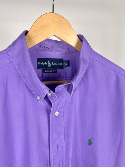 Camicia vintage Ralph Lauren Viola/Lilla con logo verde - XL