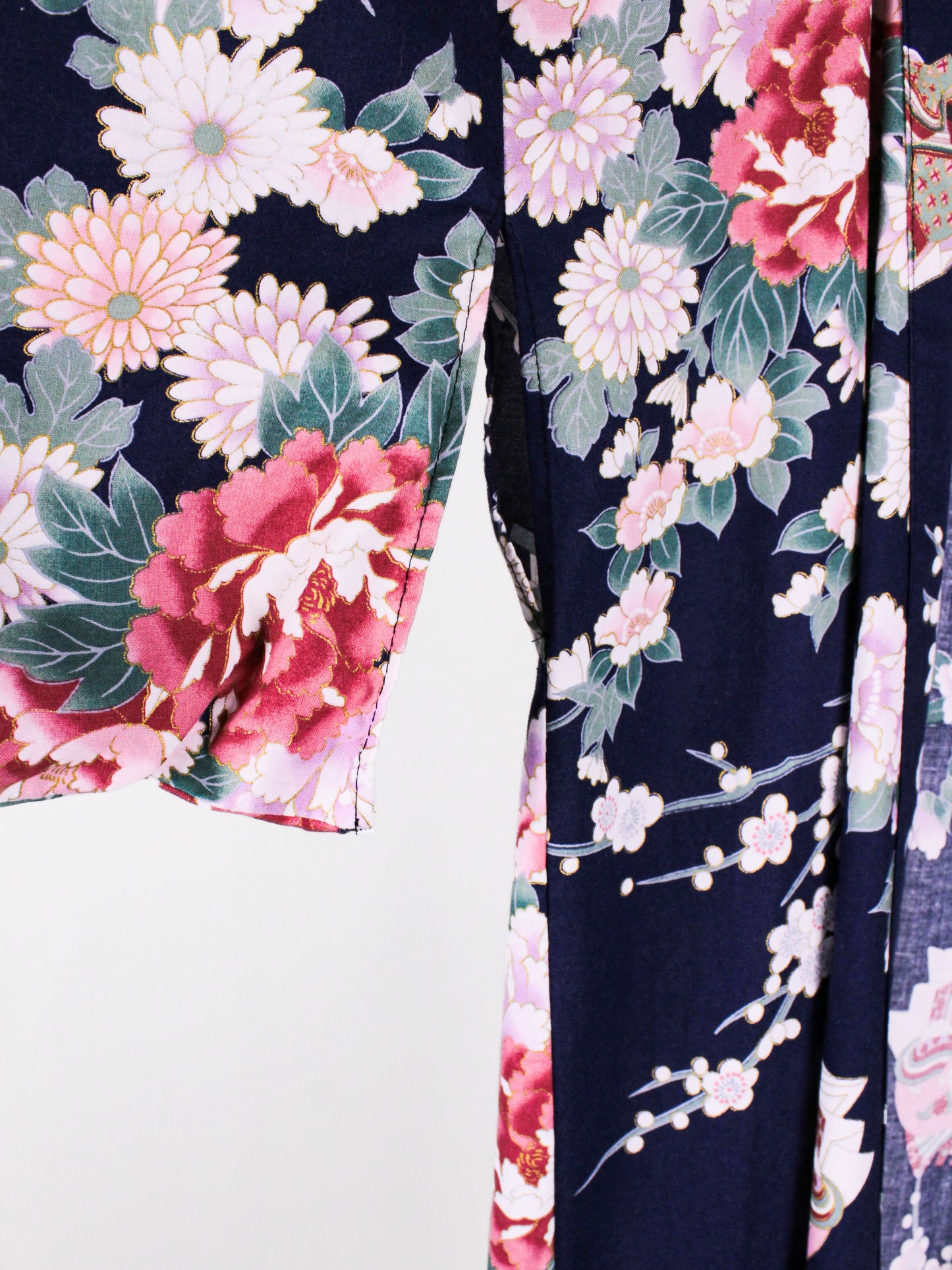 Yukata Vintage Giapponese in Cotone Blu Floreale – Made in Japan – Anni '80