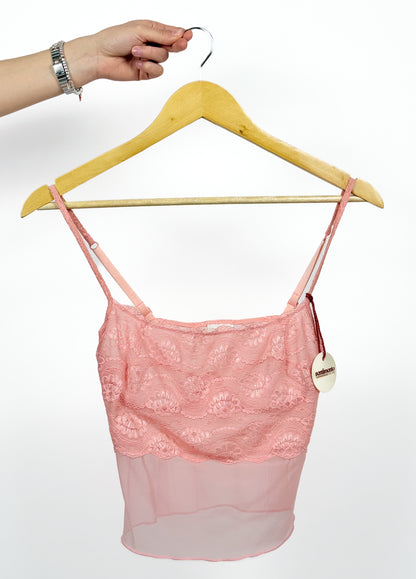 PINK TRANSPARENT LINGERIE TOP